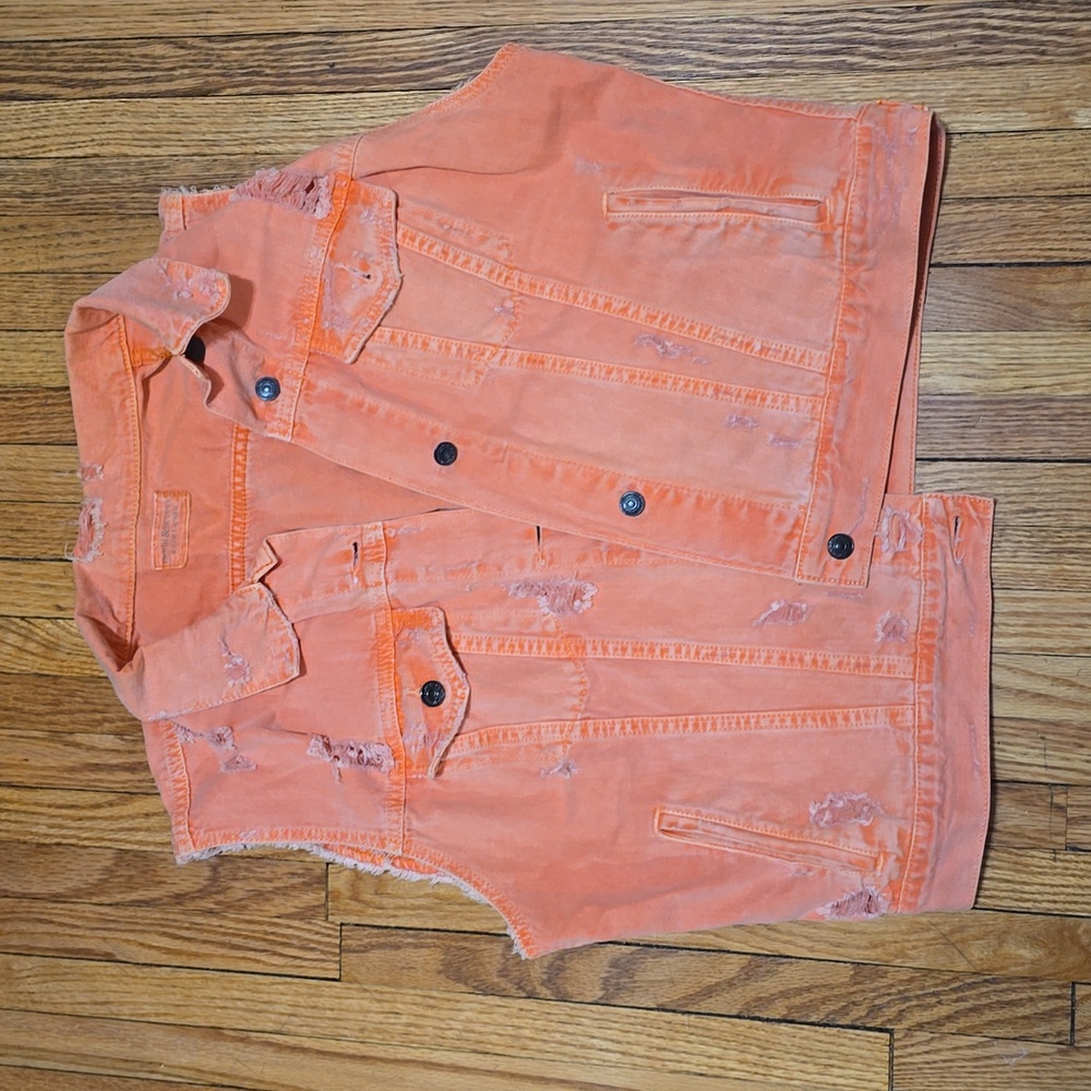 Denim short sleeve jacket